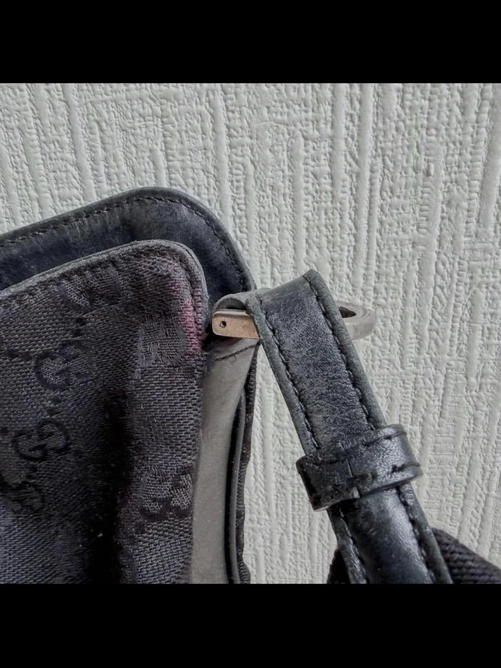 Gucci Black Monogram Shoulder Bag